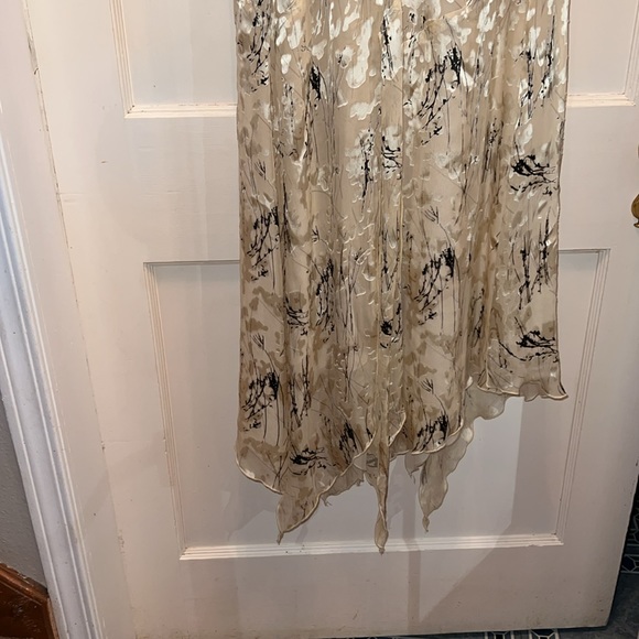 Vintage Joseph Ribkoff abstract 80s flair bottom low back sleeveless dress - Picture 7 of 11